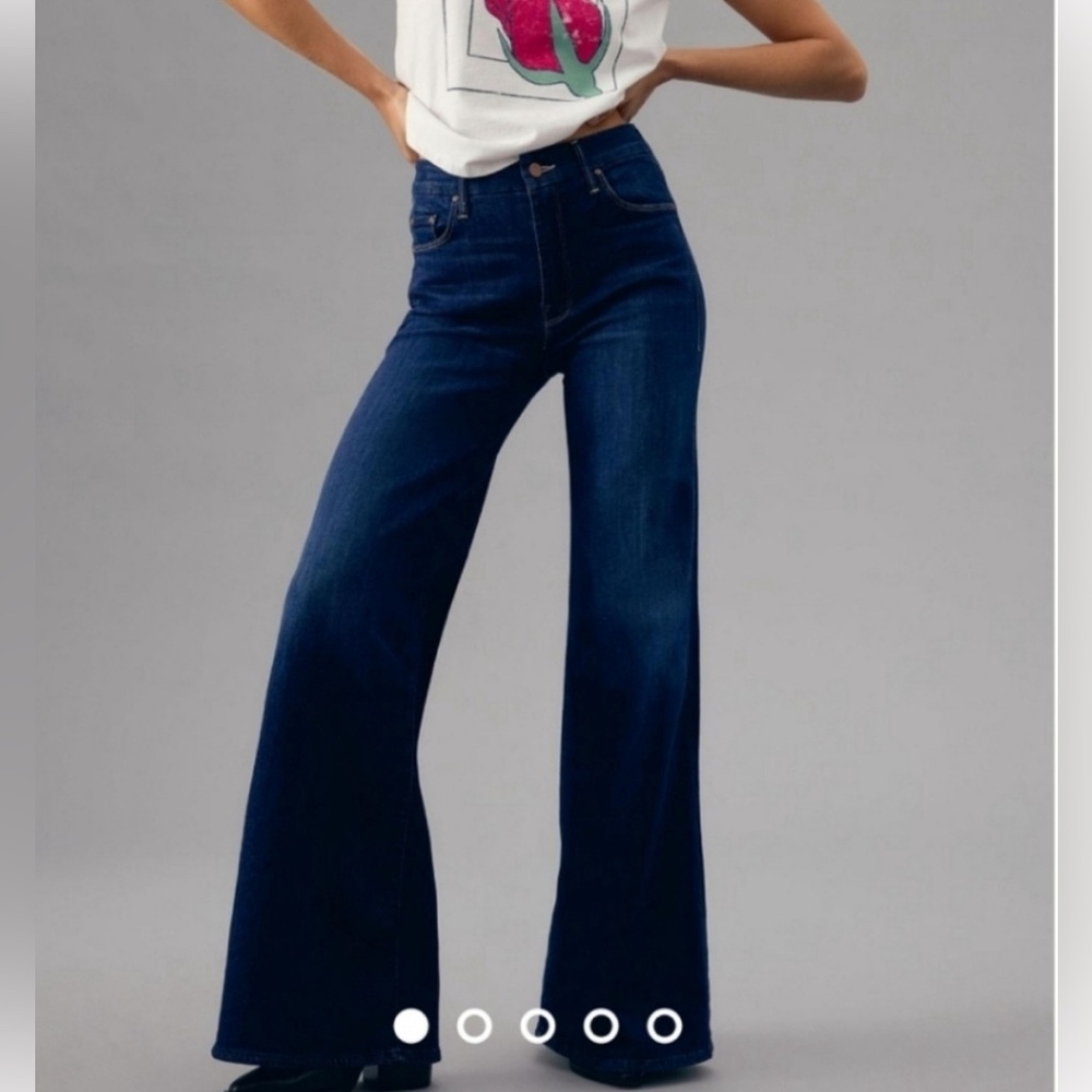 NWT Mother 24” The Hustler Roller Sneak wide leg jeans